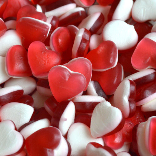 Coeur rouge et blanc Lisses 100g Halal (Dulceplus)